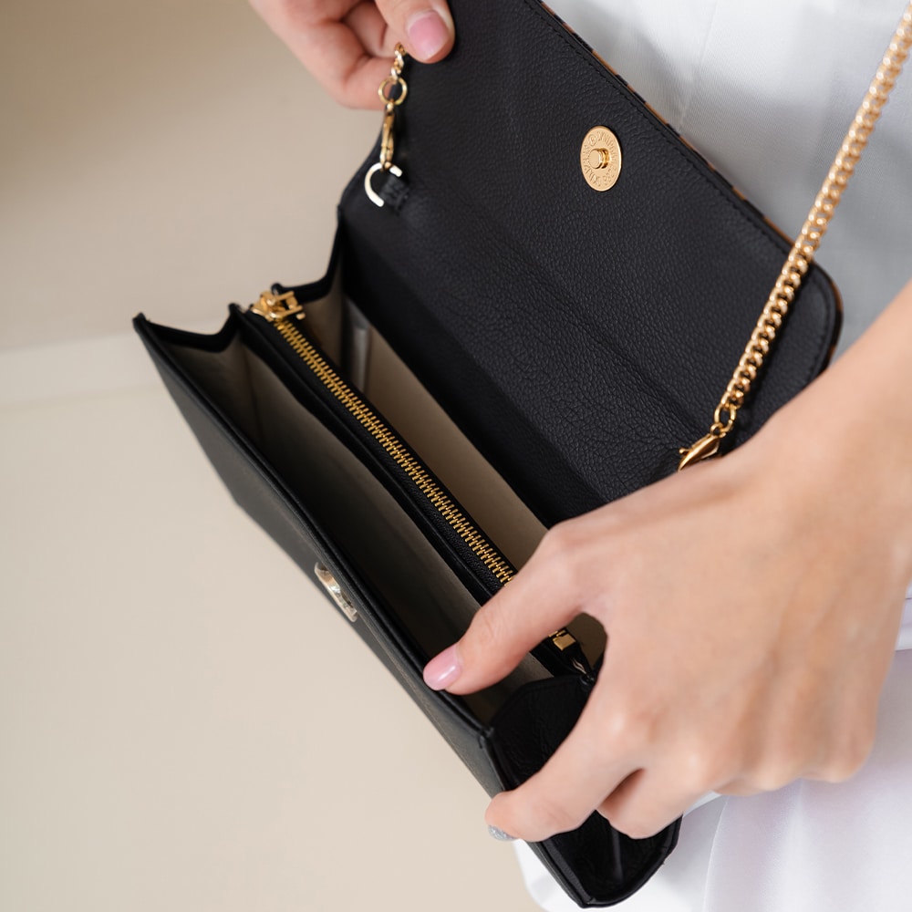 Gucci Soho Wallet on Chain Shoulder Bag in Black Pebbled Calfskin - SOLD